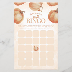 Citrouille Automne Baby shower Bingo Jeu