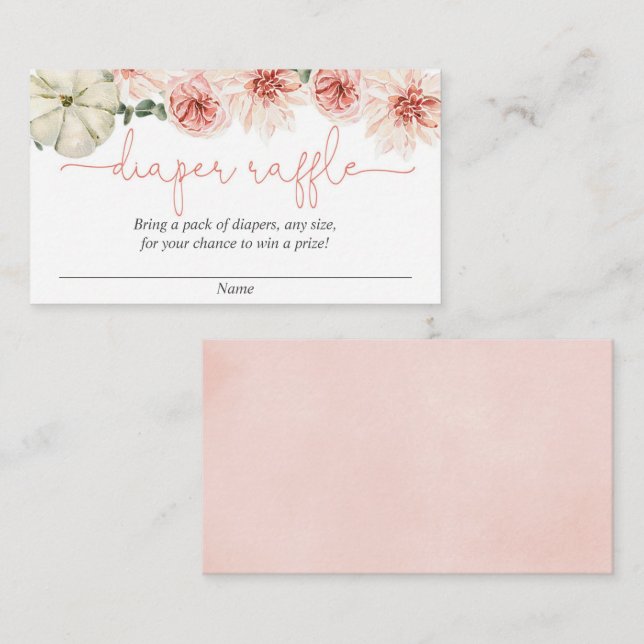 Citrouille automne baby shower de la couche cartes (Devant / Derrière)