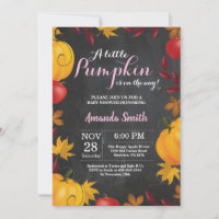 Citrouille Automne Baby shower fille invitation Ch
