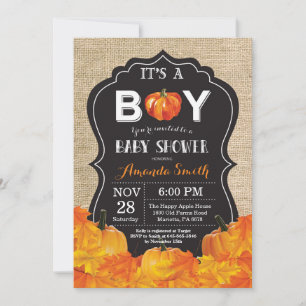 Citrouille Automne Baby shower Invitation Carte Bu