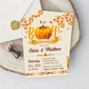 Citrouille Automne Baby shower Invitation Garçon