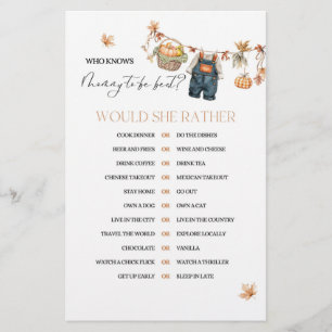 Citrouille Automne Baby shower Mommy Jeu