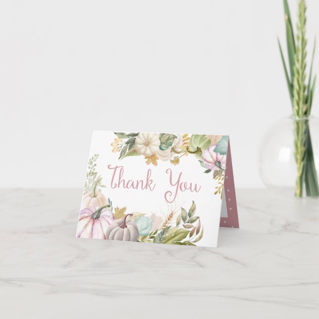 Citrouille automne Carte de remerciements d'automn (Devant)