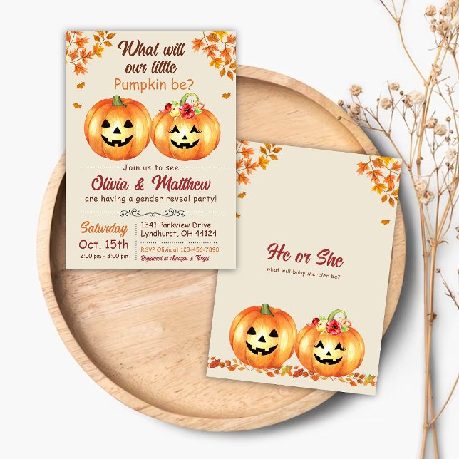 Citrouille Automne Genre Reveillez Invitation Lui  (Créateur téléchargé)