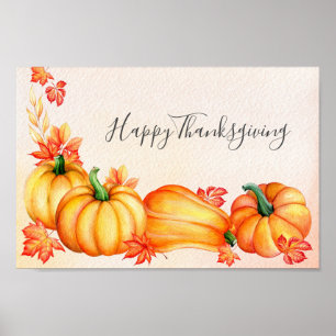 Citrouille automne Poster de Thanksgiving