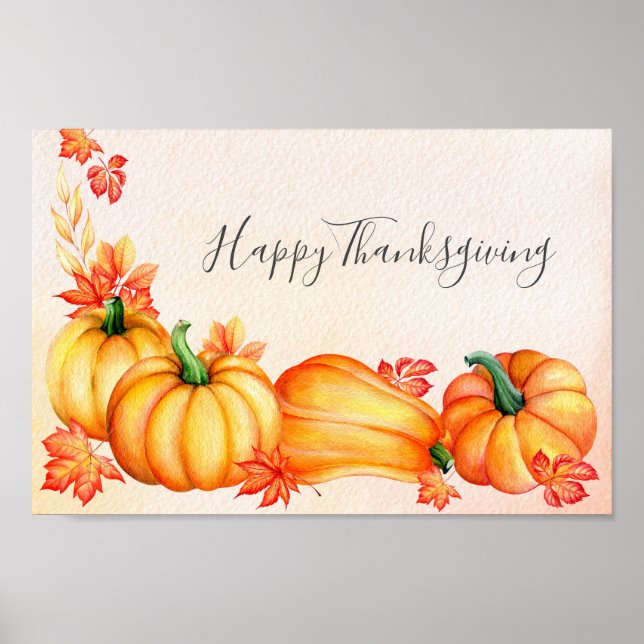 Citrouille automne | Poster de Thanksgiving (Devant)