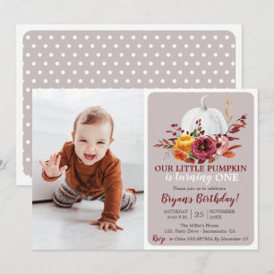 Citrouille Automne Premier anniversaire Invitation