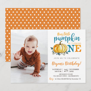 Citrouille Automne Premier anniversaire Invitation