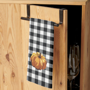 Citrouille Black Buffalo Check serviette de cuisin