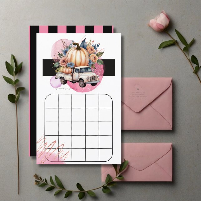 Citrouille Black Rose Floral Baby shower Jeu (Créateur téléchargé)