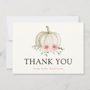 Citrouille blanc et Merci de fleurs rose