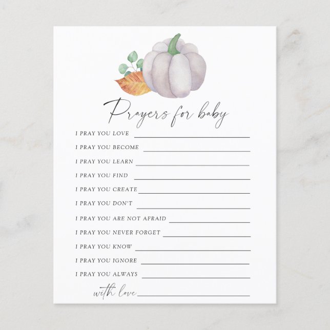 Citrouille blanc - Partie | prières pour le jeu po (Devant)