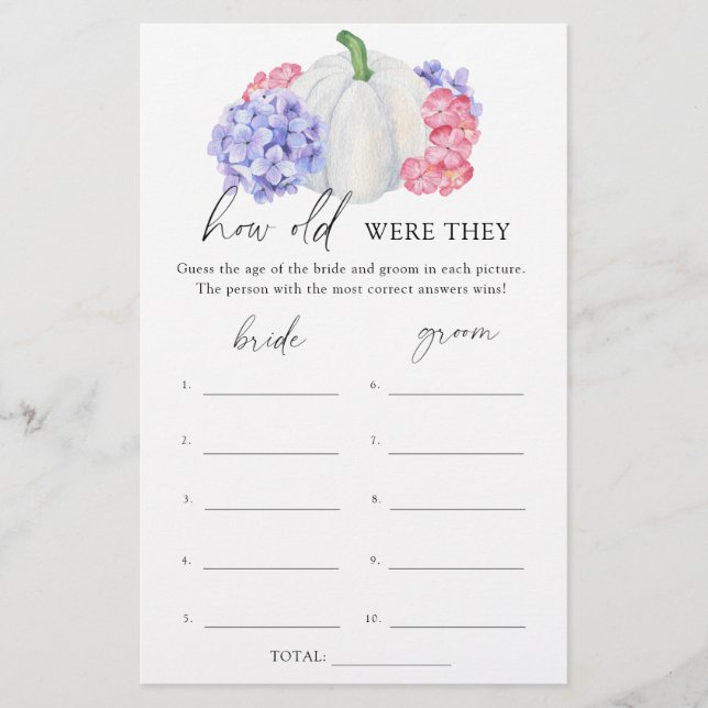 Citrouille blanc - Quel âge avaient-ils la mariée  (Devant)