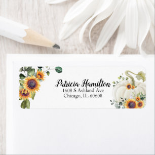 Citrouille blanc verdoyant Étiquette Baby shower a