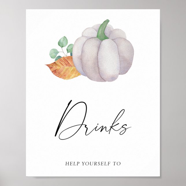 Citrouille blanche - Boissons  Affiche (Devant)