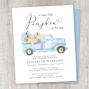 Citrouille Blue Truck Baby Boy Shower Invitation