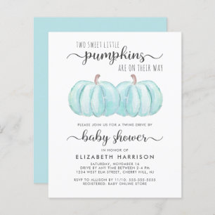 Citrouille Blue Twin Boys Drive Par Baby shower