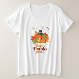 Citrouille bon thanksgiving avec Casquette et Feui