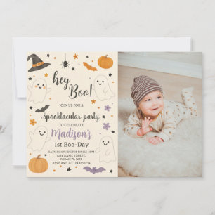 Citrouille Boo 1er Anniversaire Invitation Hey B