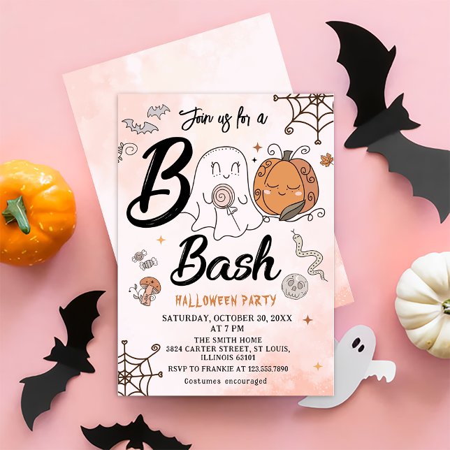 Citrouille Boo Halloween Bash Party invitation (Créateur téléchargé)
