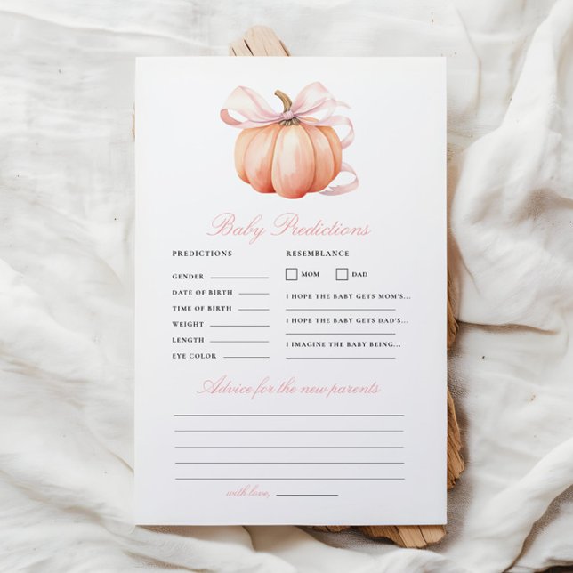 Citrouille Bow Baby shower de prévision Jeu de con (Créateur téléchargé)