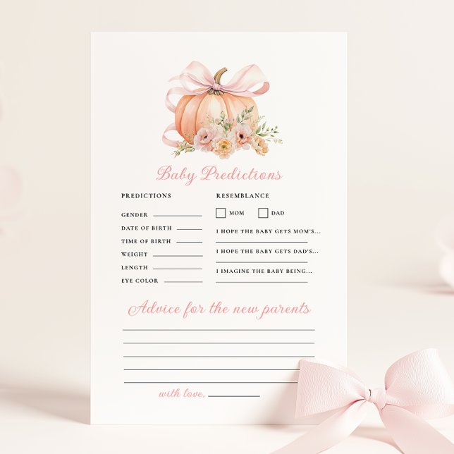 Citrouille Bow Baby shower de prévision Jeu de con (Créateur téléchargé)