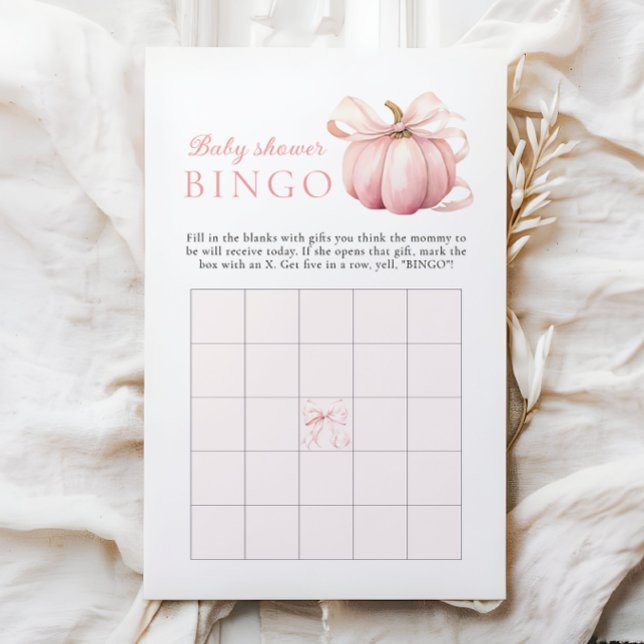 Citrouille Bow Girl Baby shower cadeau Bingo Jeu (Créateur téléchargé)
