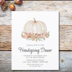 Citrouille Budget Friendsgiving Diner Invitation