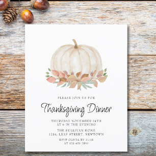 Citrouille Budget Thanksgiving Diner Invitation