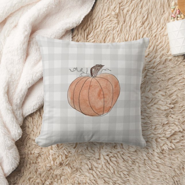 Citrouille Buffalo Check Motif Coussin fermier (Couverture)