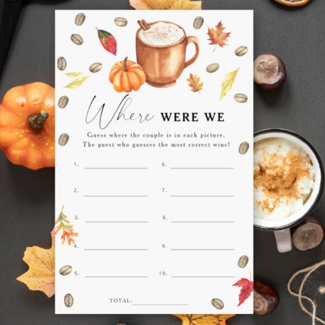 Citrouille Café douche nuptiale Où étions-nous jeu (Créateur téléchargé)