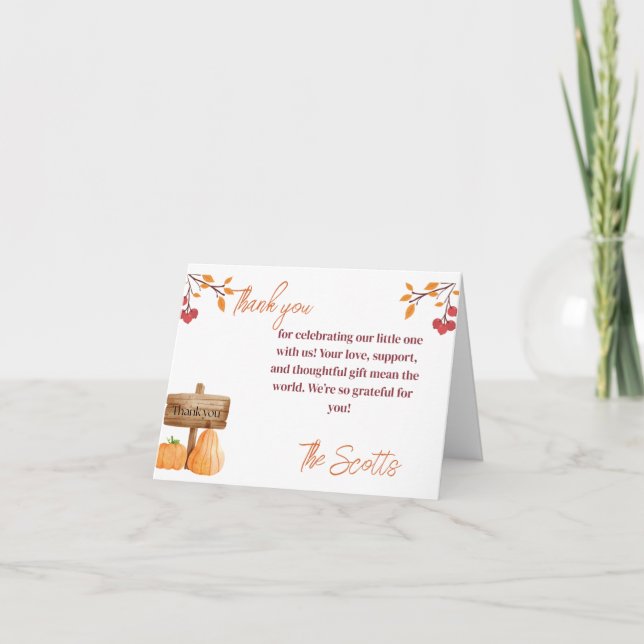 citrouille carte de remerciements (Devant)