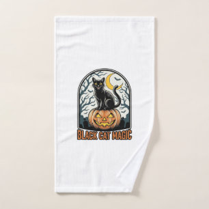 Citrouille Chat Noir Gravure Halloween Vintage_1