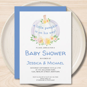 Citrouille Couples garçons Baby shower Invitation