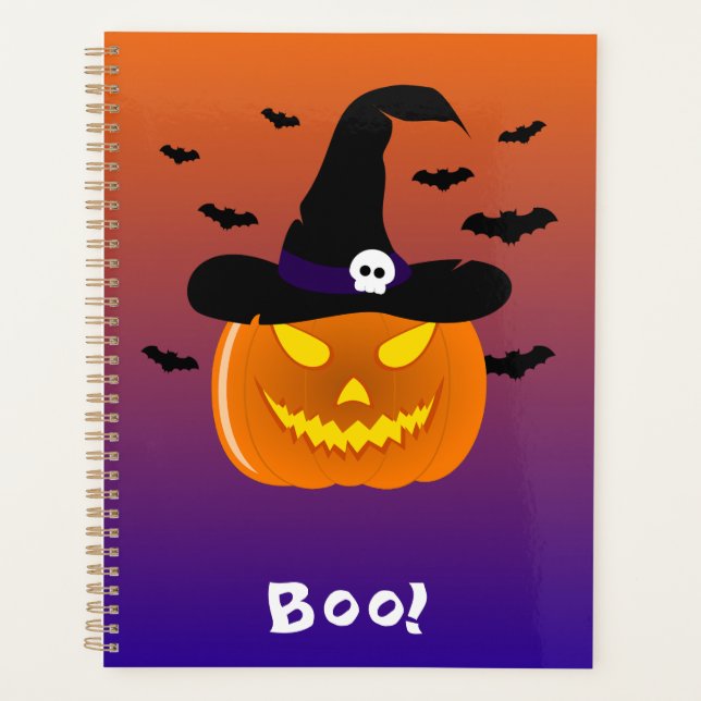 Citrouille d’Halloween Jack o’ Casquette de sorciè (Devant)
