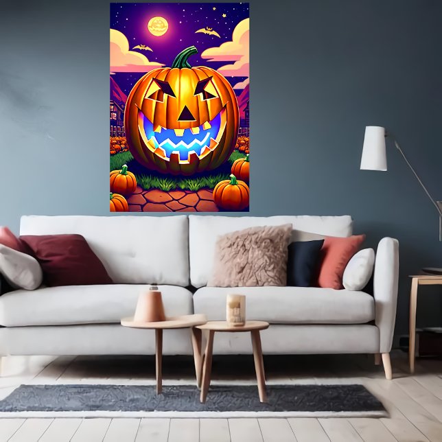 Citrouille dans la nuit | AI Art Poster (Créateur téléchargé)