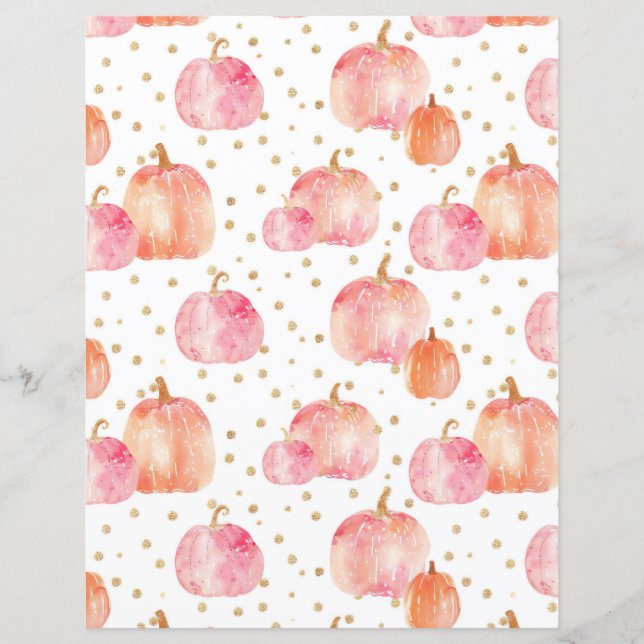 citrouille d'aquarelle chute papier motif (Devant)