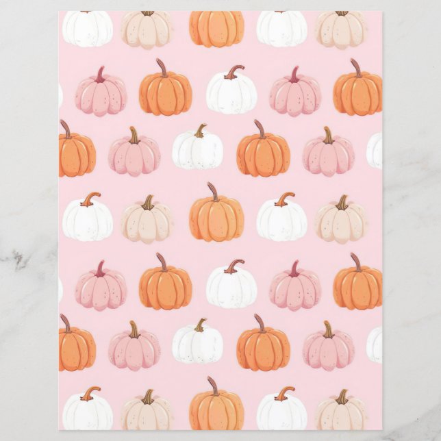 citrouille d'aquarelle chute papier motif (Devant)