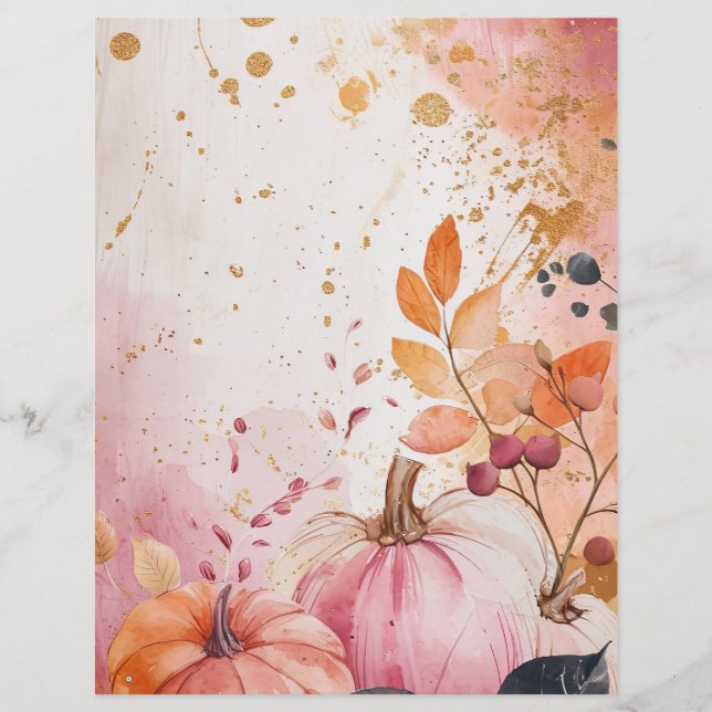 citrouille d'aquarelle chute papier motif (Devant)