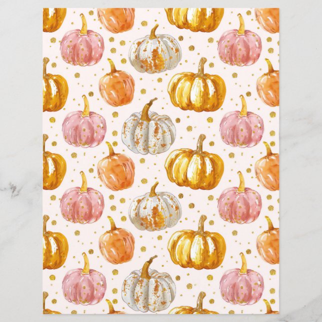 citrouille d'aquarelle chute papier motif (Devant)