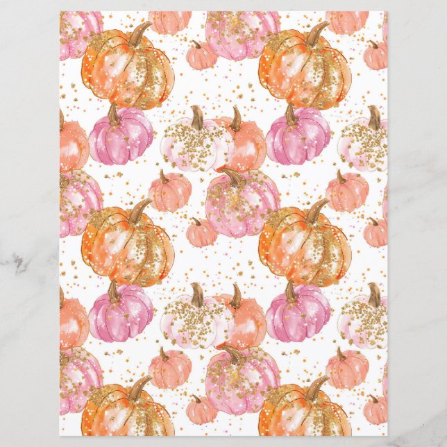 citrouille d'aquarelle chute papier motif (Devant)