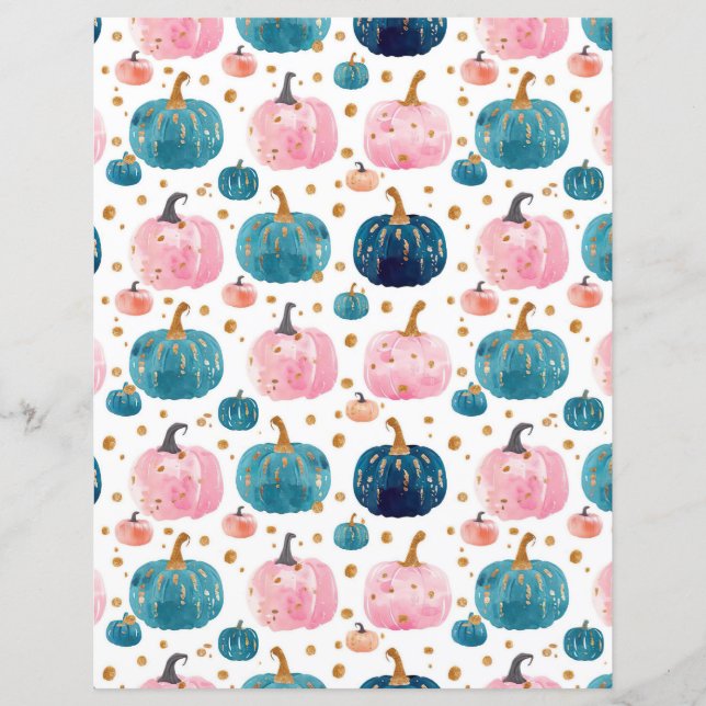 citrouille d'aquarelle chute papier motif (Devant)