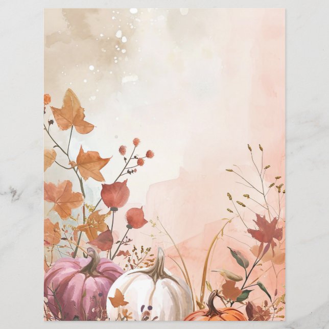 citrouille d'aquarelle chute papier motif (Devant)