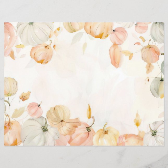 citrouille d'aquarelle chute papier motif (Devant)