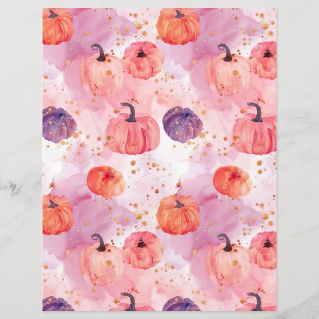citrouille d'aquarelle chute papier motif (Devant)