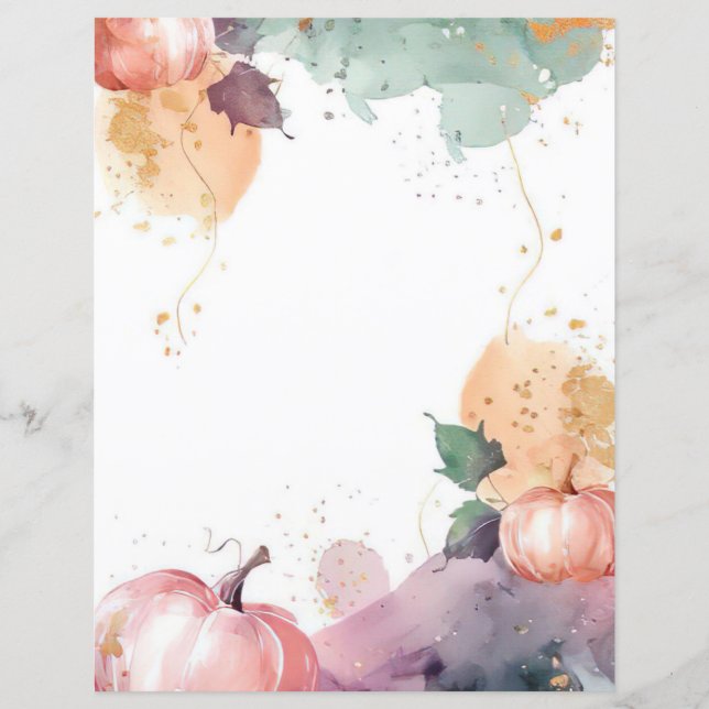 citrouille d'aquarelle chute papier motif (Devant)