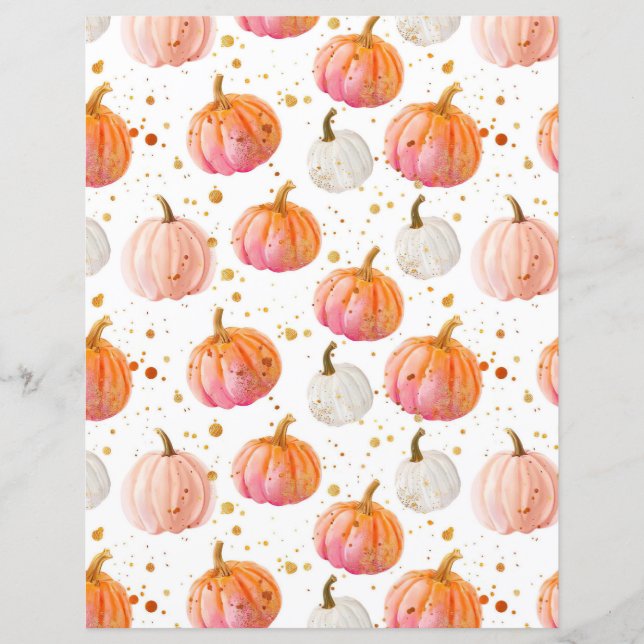 citrouille d'aquarelle chute papier motif (Devant)