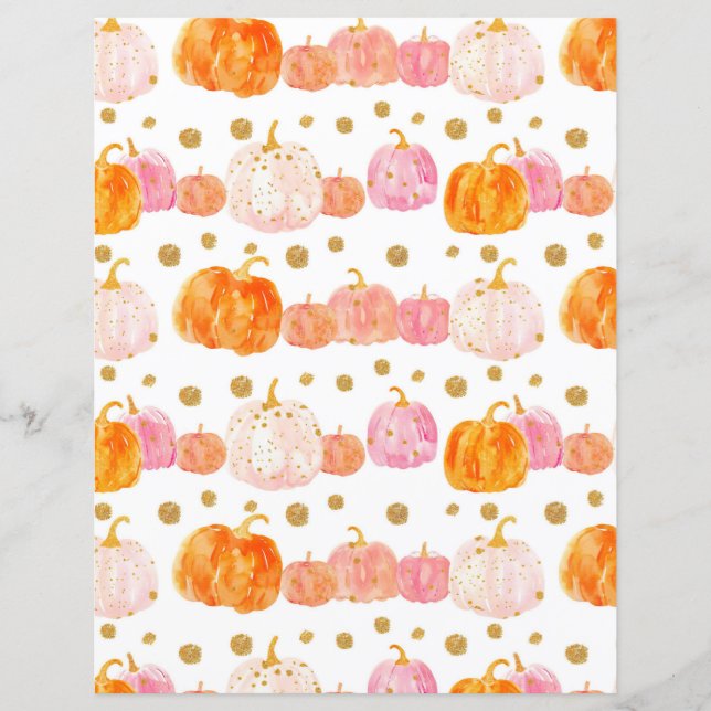 citrouille d'aquarelle chute papier motif (Devant)