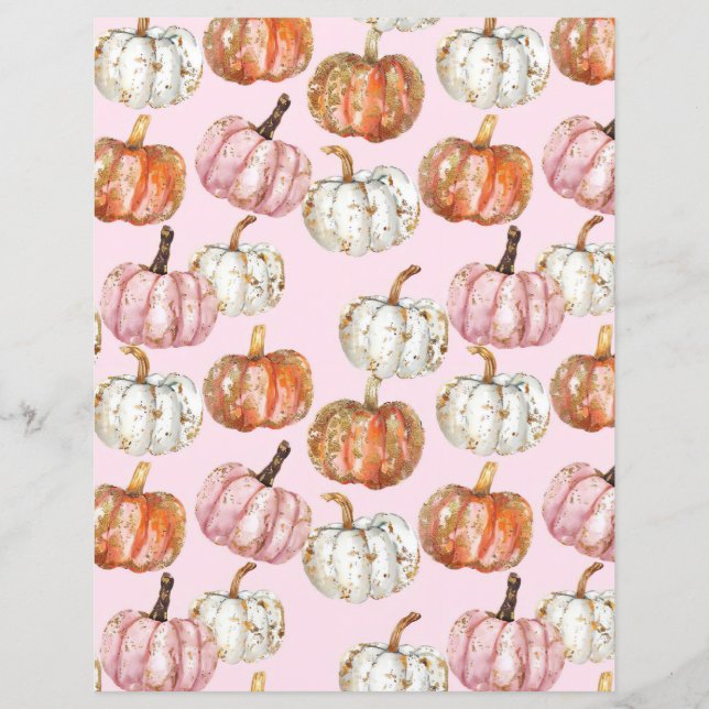 citrouille d'aquarelle chute papier motif (Devant)