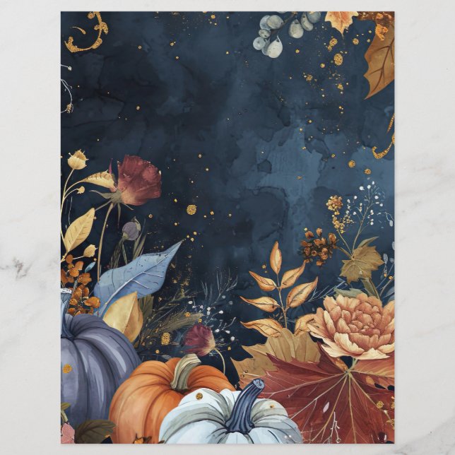 citrouille d'aquarelle chute papier motif (Devant)